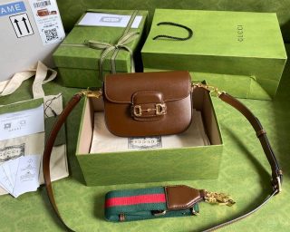 Replica Gucci Horsebit 1955 Leather Mini Crossbody Bag 658574