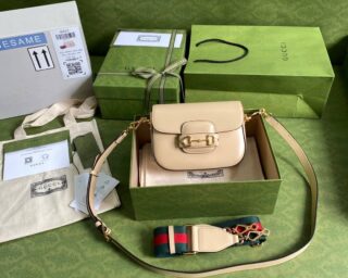 Replica Gucci Horsebit 1955 Leather Mini Crossbody Bag 658574