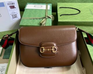 Replica Gucci Horsebit 1955 Large Leather Shoulder Bag 700457