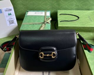 Replica Gucci Horsebit 1955 Large Leather Shoulder Bag 700457