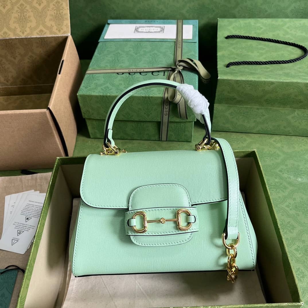 Replica Gucci Horsebit 1955 Top Handle Leather Mini Bag 703848