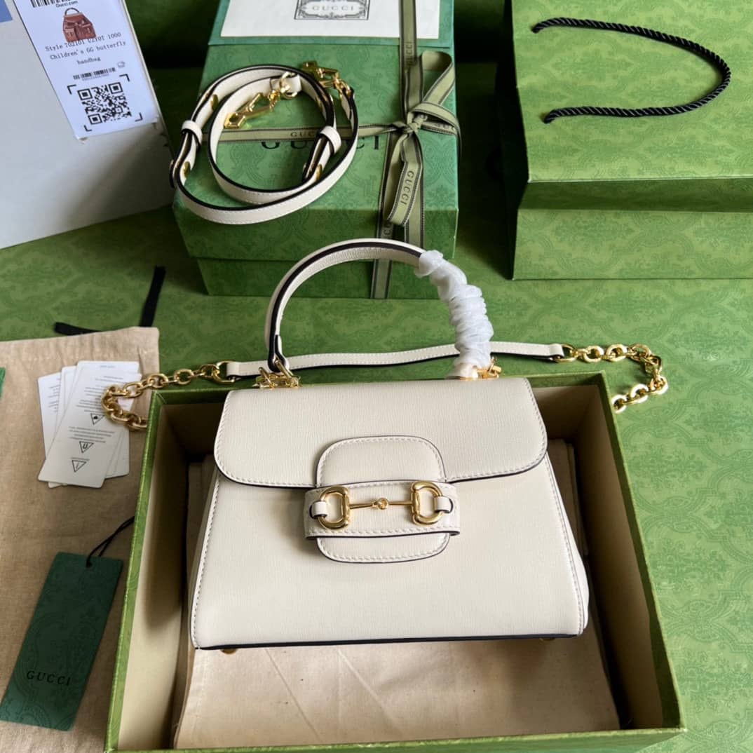 Replica Gucci Horsebit 1955 Top Handle Leather Mini Bag 703848