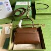 Replica Gucci Horsebit 1955 Top Handle Leather Mini Bag 703848