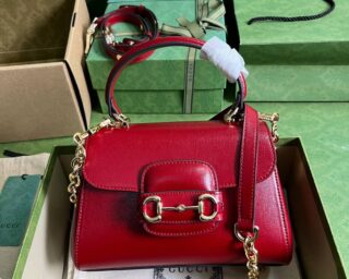 Replica Gucci Horsebit 1955 Top Handle Leather Mini Bag 703848