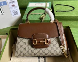 Replica Gucci Horsebit 1955 Top Handle Medium Chain Crossbody Bag 702049