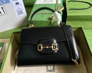 Replica Gucci Horsebit 1955 Top Handle Medium Chain Crossbody Bag 702049