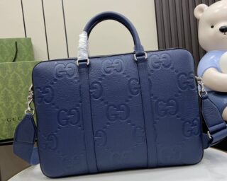 Replica Gucci Jumbo GG Leather Embossed Briefcase 658573