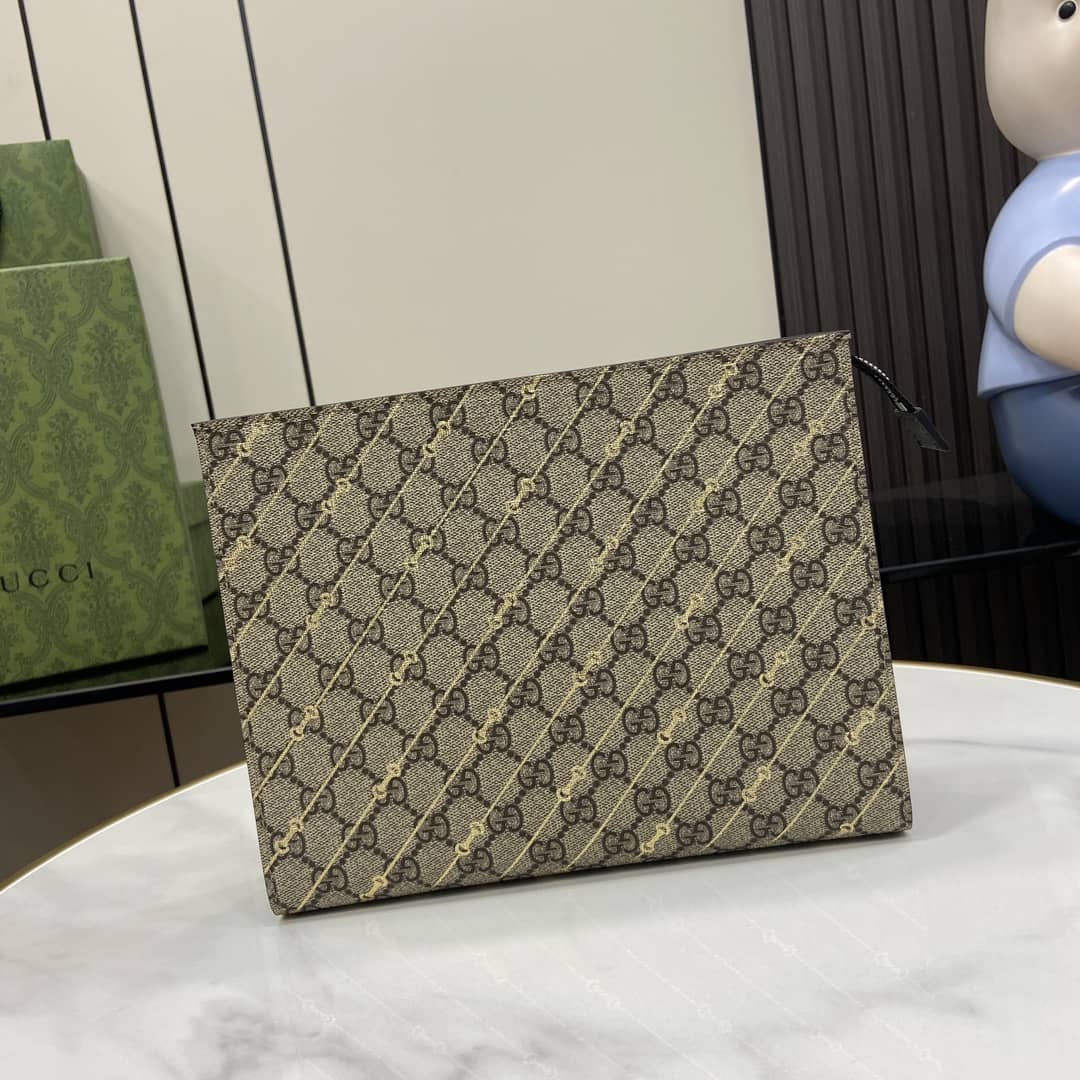 Replica Gucci Horsebit Striped Pouch 774345