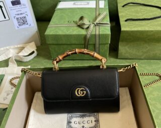 Replica Gucci Gg Small Top Handle Bag With Bamboo 675794