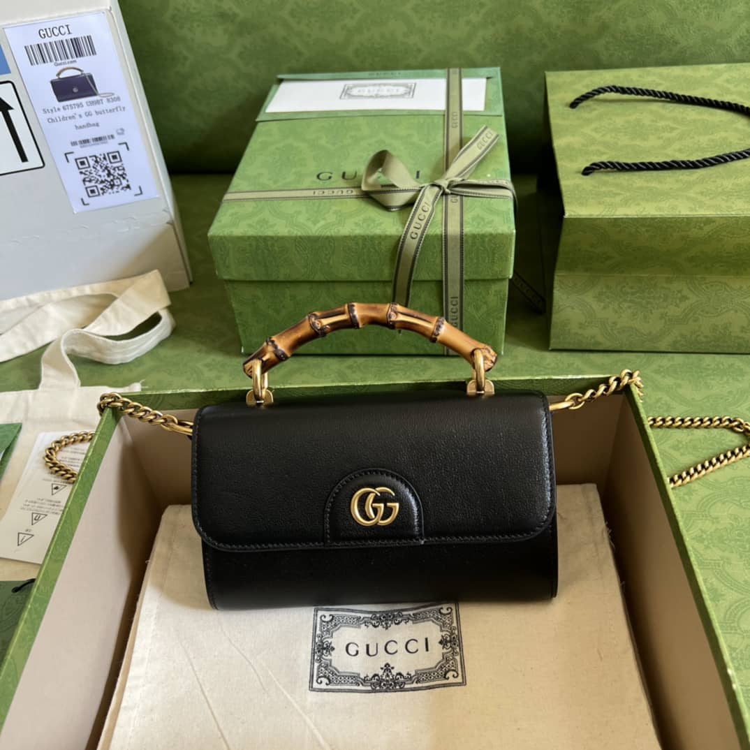 Replica Gucci Gg Small Top Handle Bag With Bamboo 675794