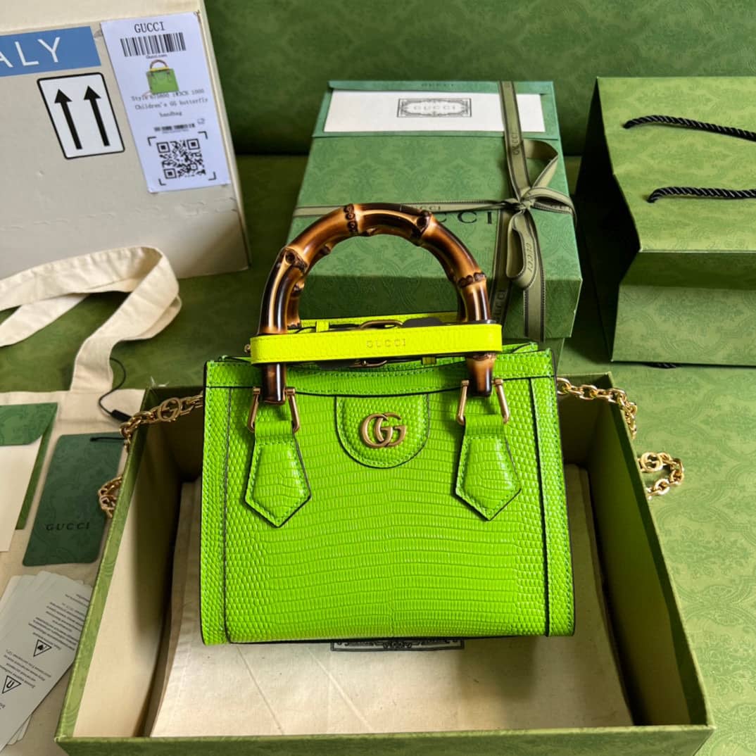 Replica Gucci GG Diana Lizard Mini Bag 675800