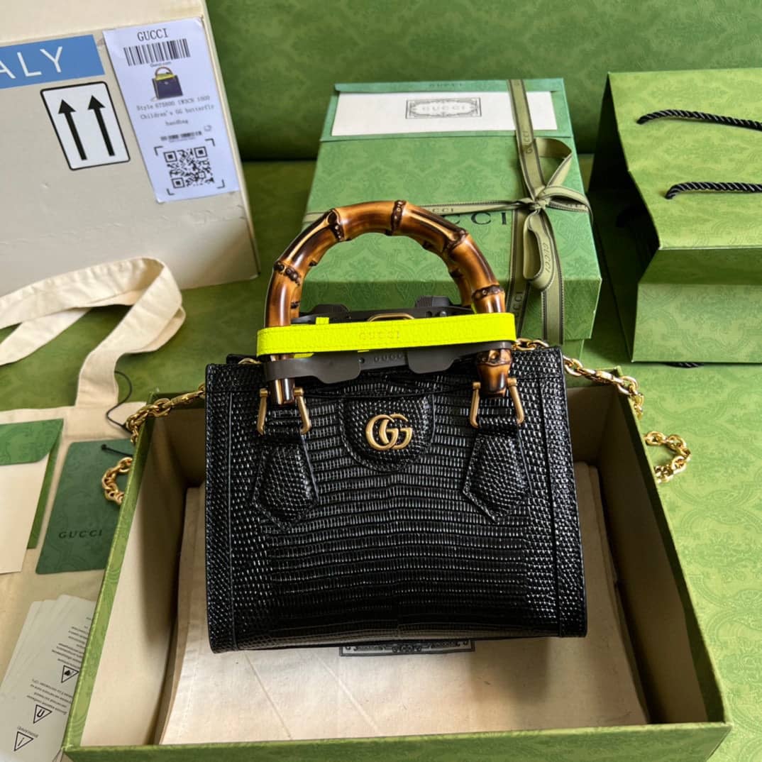 Replica Gucci GG Diana Lizard Mini Bag 675800