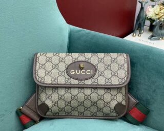 Replica Gucci Gg Coated Canvas Animalier Flap Belt Bag 489617