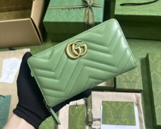 Replica Gucci Chevron Leather Gg Marmont Zip Around Wallet 443123