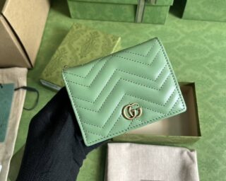 Replica Gucci Leather Gg Marmont Card Case Wallet 466492