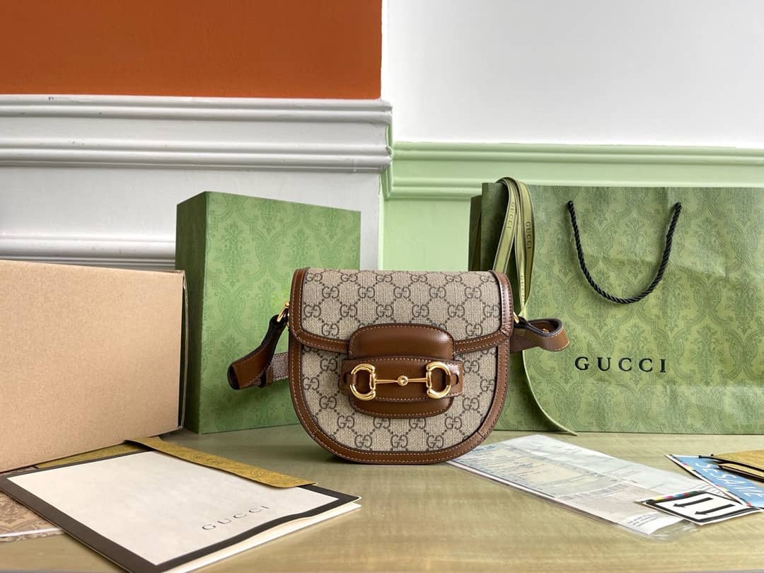 Replica Gucci Horsebit 1955 Mini Rounded Crossbody Bag 760191