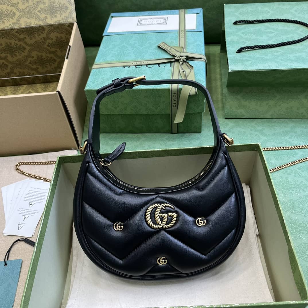 Replica Gucci GG Marmont Half-Moon-Shaped Mini Bag 770983