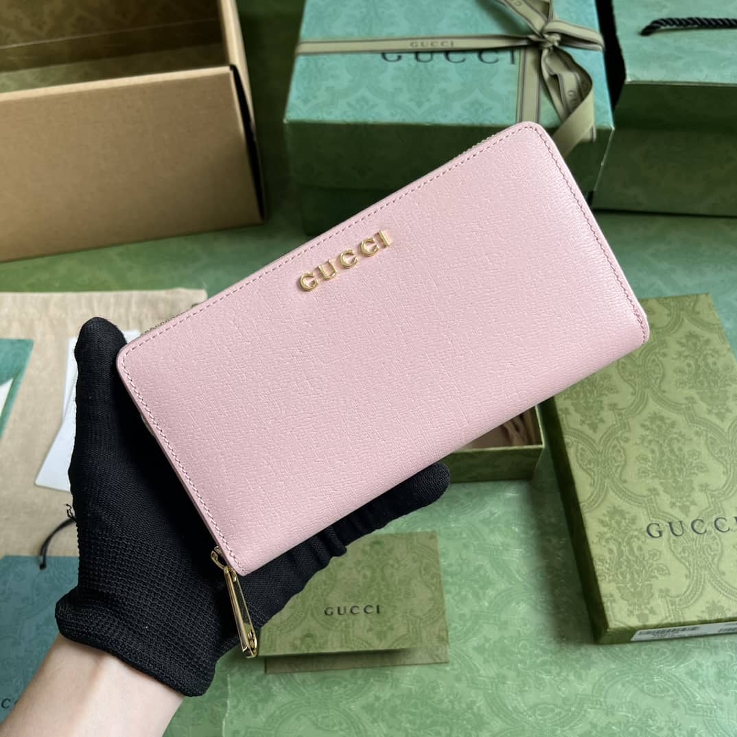 Replica Gucci Zip Around Wallet With Gucci Script 772642