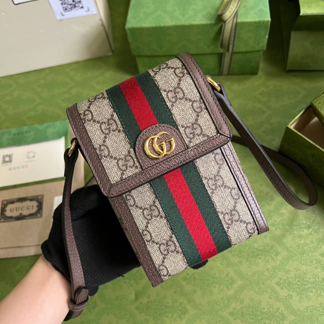 Replica Gucci Ophidia Top Handle Mini Phone Bag 696056