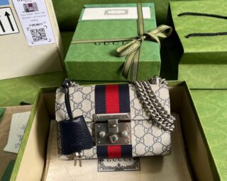 Replica Gucci Gg Supreme Padlock Small Shoulder Bag 409487