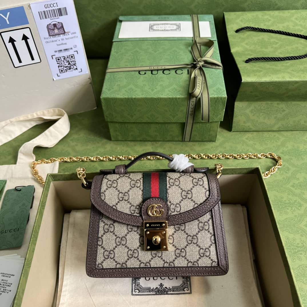 Replica Gucci Ophidia GG Top Handle Chain Mini Shoulder Bag 696180