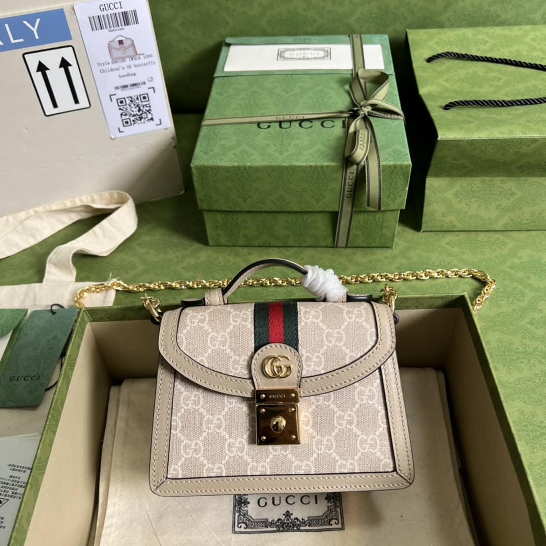 Replica Gucci Ophidia GG Top Handle Chain Mini Shoulder Bag 696180