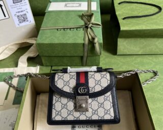 Replica Gucci Ophidia GG Top Handle Chain Mini Shoulder Bag 696180