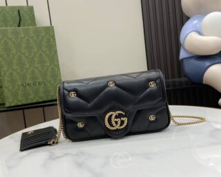 Replica Gucci GG Marmont Leather Mini Chain Shoulder Bag 768293