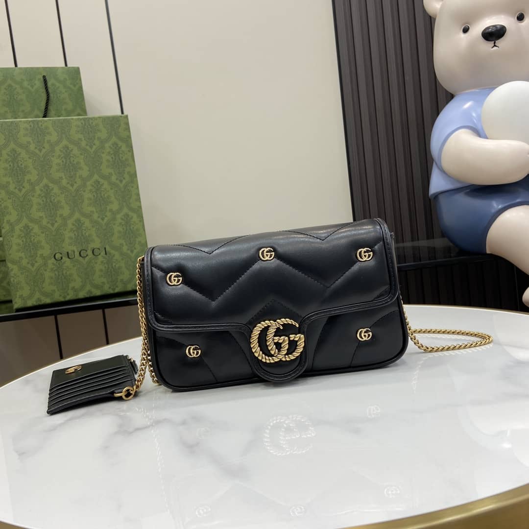 Replica Gucci GG Marmont Leather Mini Chain Shoulder Bag 768293