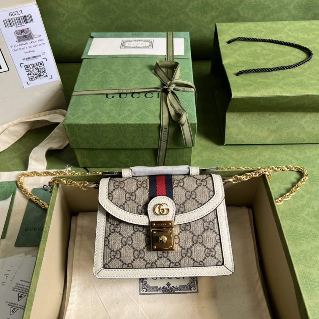 Replica Gucci Ophidia GG Top Handle Chain Mini Shoulder Bag 696180