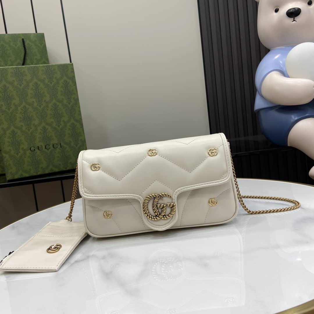 Replica Gucci GG Marmont Leather Mini Chain Shoulder Bag 768293