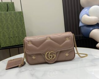 Replica Gucci GG Marmont Leather Mini Chain Shoulder Bag 768293