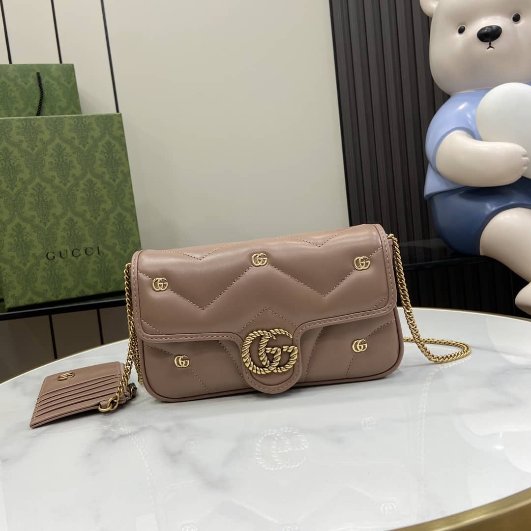 Replica Gucci GG Marmont Leather Mini Chain Shoulder Bag 768293