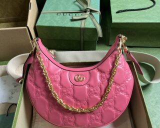 Replica Gucci GG Matelasse Half Moon Small Shoulder Bag 739709