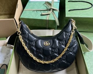 Replica Gucci GG Matelasse Half Moon Small Shoulder Bag 739709