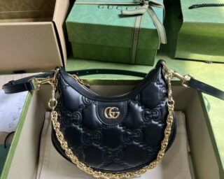 Replica Gucci GG Matelasse Quilted Mini Half Moon Chain Bag 739736