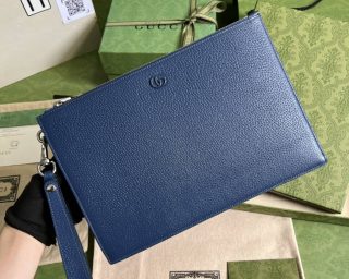 Replica Gucci Calfskin Leather Gg Marmont Pouch 475317