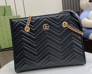 Replica Gucci GG Marmont Leather Medium Tote Bag 779724