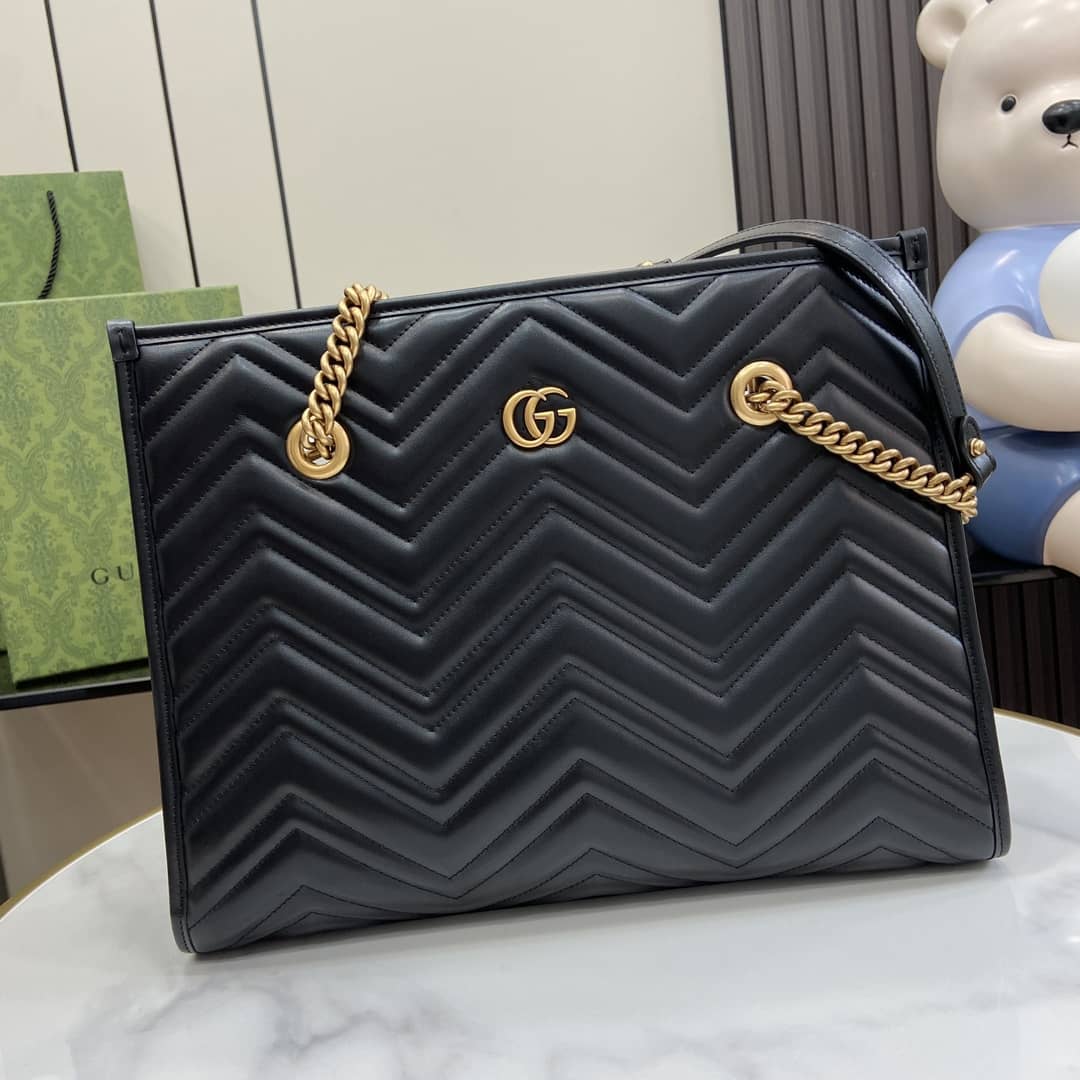 Replica Gucci GG Marmont Leather Medium Tote Bag 779724