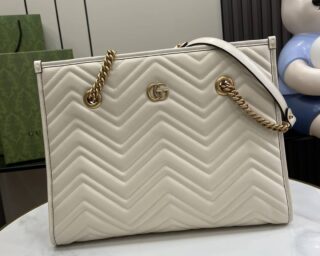 Replica Gucci GG Marmont Leather Medium Tote Bag 779724