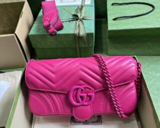 Replica Gucci GG Marmont Leather Shoulder Bag 734814