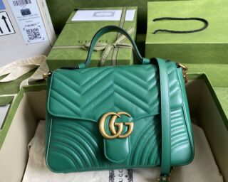 Replica Gucci Gg Marmont Leather Small Top Handle Bag 498110