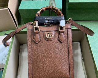 Replica Gucci Bamboo Handle Double G Diana Mini Tote Bag 739079