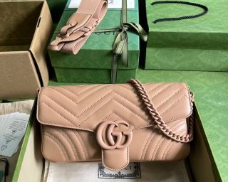 Replica Gucci GG Marmont Leather Shoulder Bag 734814