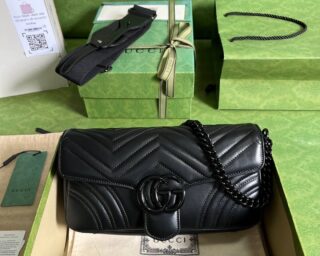 Replica Gucci GG Marmont Leather Shoulder Bag 734814