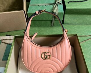 Replica Gucci GG Marmont Half-Moon-Shaped Mini Bag 699514