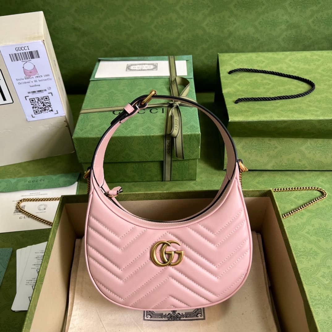 Replica Gucci GG Marmont Half-Moon-Shaped Mini Bag 699514