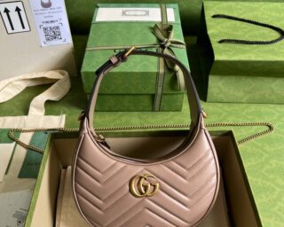 Replica Gucci GG Marmont Half-Moon-Shaped Mini Bag 699514