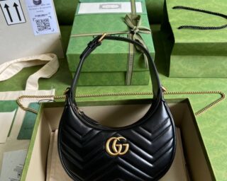 Replica Gucci GG Marmont Half-Moon-Shaped Mini Bag 699514