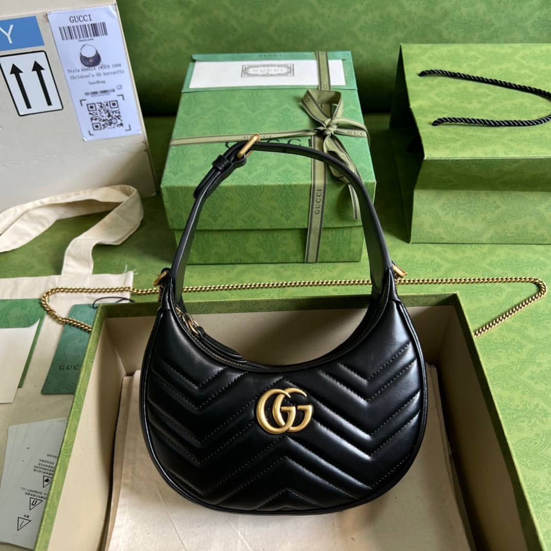 Replica Gucci GG Marmont Half-Moon-Shaped Mini Bag 699514